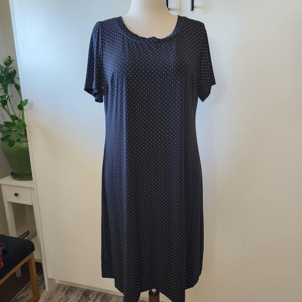 1X Vintage Black Polka Dot Short Sleeve Dress by Ronni Nicole II, Size 14